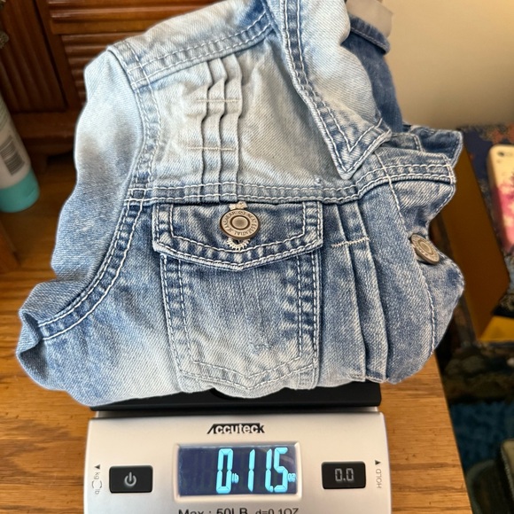 Next Denim Jean Jacket Kids Size 9 Years Fade Light Distressed Cotton Buttons - Picture 10 of 10